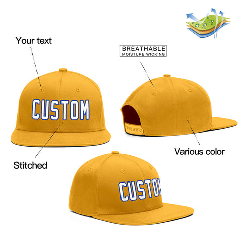 Custom Yellow White-Royal Outdoor Sport Baseball Cap