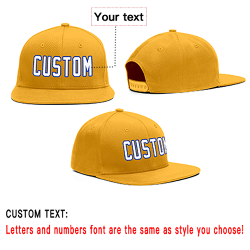 Custom Yellow White-Royal Outdoor Sport Baseball Cap