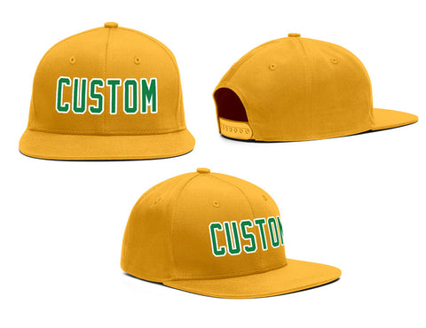 Custom Yellow Kelly Green-White Outdoor Sport Baseball Cap