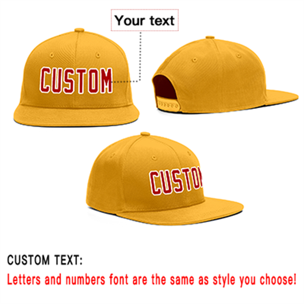 Custom Yellow Red-White Outdoor Sport Baseball Cap