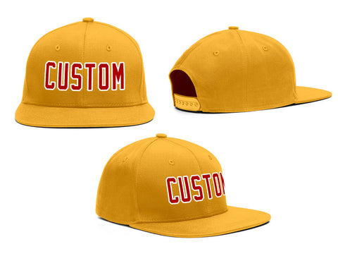 Custom Yellow Red-White Outdoor Sport Baseball Cap