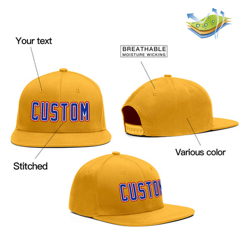 Custom Yellow Royal-White Red Outdoor Sport Baseball Cap