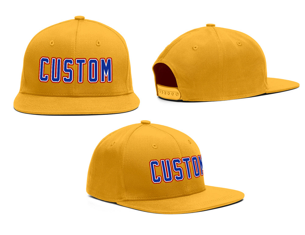 Custom Yellow Royal-White Red Outdoor Sport Baseball Cap