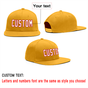 Custom Yellow White-Red Outdoor Sport Baseball Cap