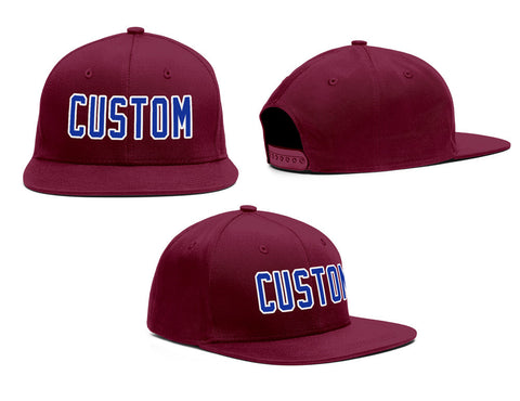 Custom Crimson Royal-White Outdoor Sport Baseball Cap