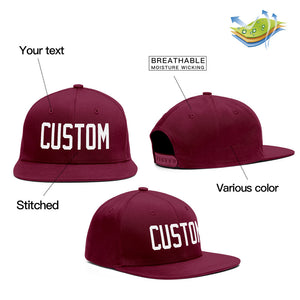 Custom Crimson White Outdoor Sport Baseball Cap