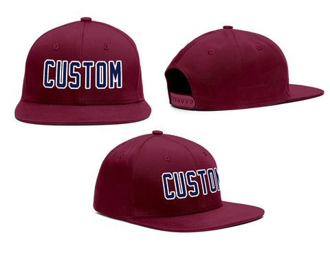 Custom Crimson Navy-White Outdoor Sport Baseball Cap