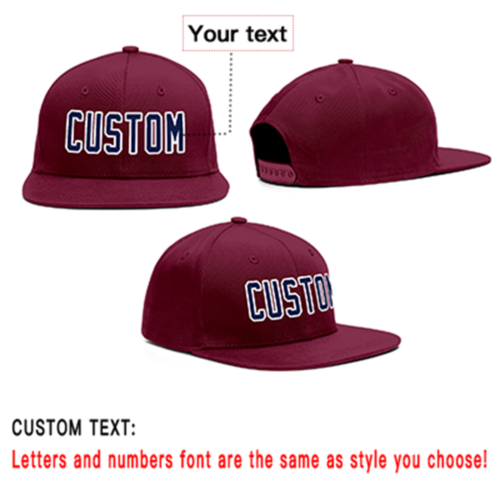 Custom Crimson Navy-White Outdoor Sport Baseball Cap