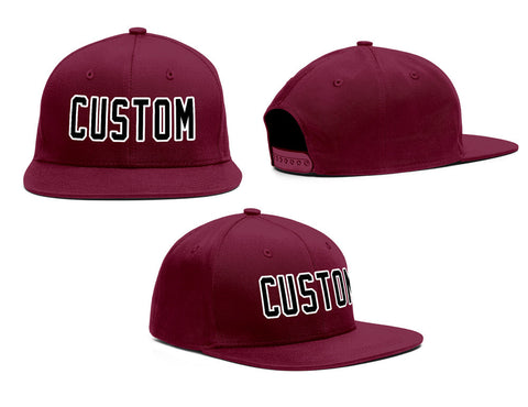 Custom Crimson Black-White Outdoor Sport Baseball Cap