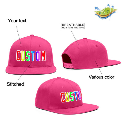 Custom Pink Gradient Outdoor Sport Baseball Cap