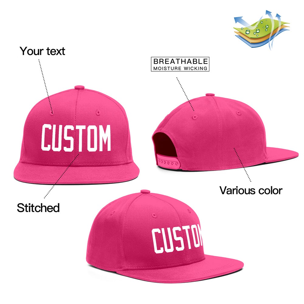 Custom Pink-White Outdoor Sport Baseball Cap