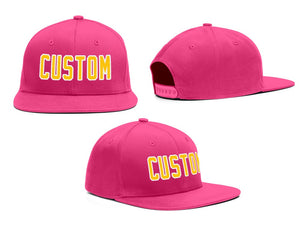 Custom Pink Yellow-White Outdoor Sport Baseball Cap