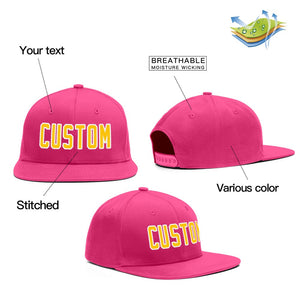 Custom Pink Yellow-White Outdoor Sport Baseball Cap