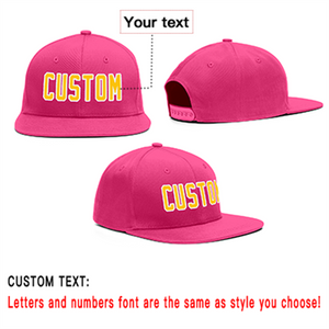 Custom Pink Yellow-White Outdoor Sport Baseball Cap