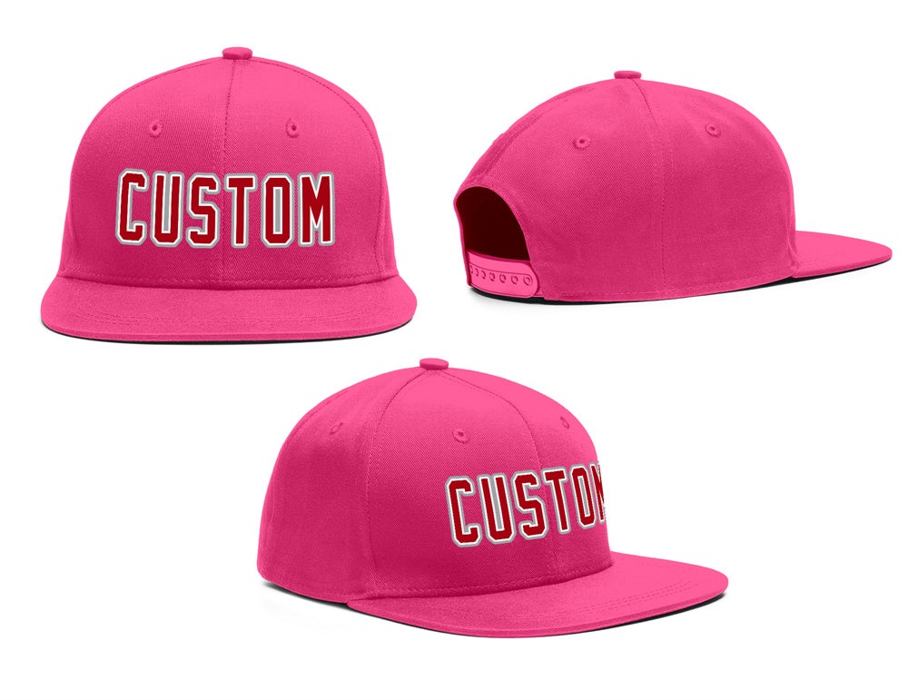 Custom Pink Red-White Outdoor Outdoor Sport Baseball Cap