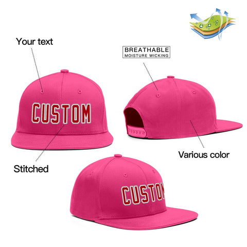 Custom Pink Red-White Outdoor Outdoor Sport Baseball Cap