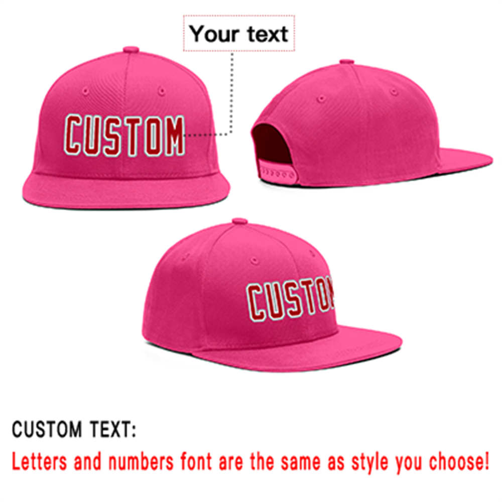 Custom Pink Red-White Outdoor Outdoor Sport Baseball Cap