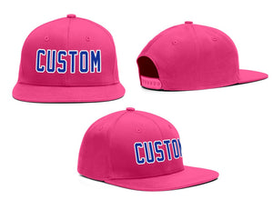 Custom Pink Royal-White Outdoor Sport Baseball Cap