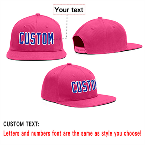 Custom Pink Royal-White Outdoor Sport Baseball Cap