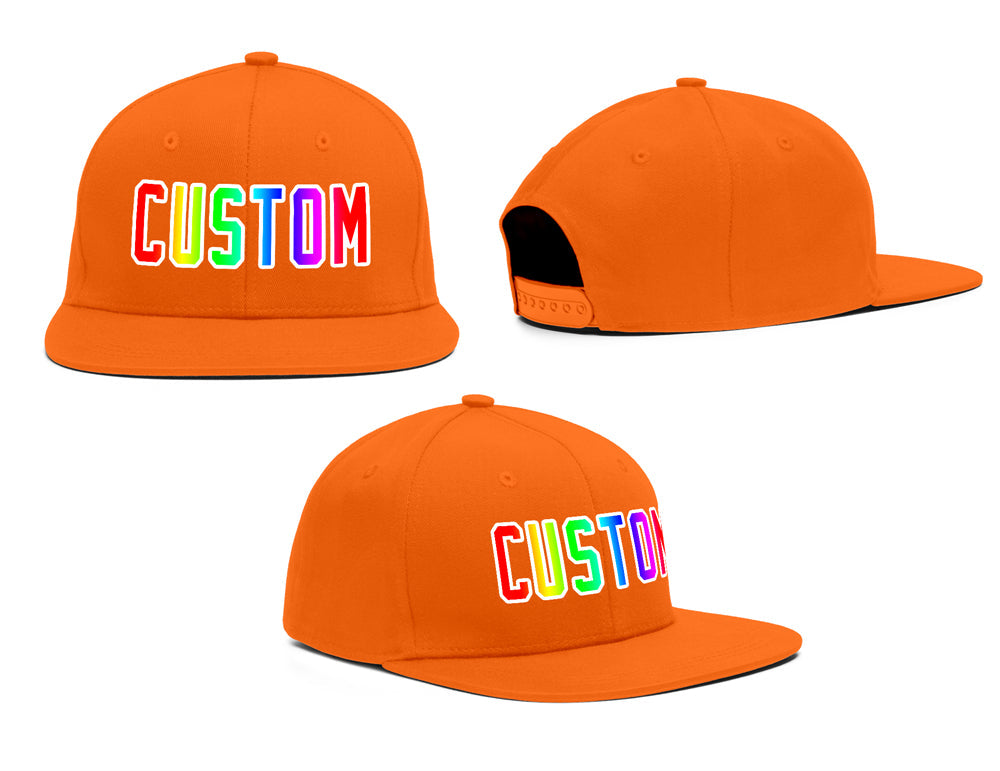 Custom Orange Gradient Outdoor Sport Baseball Cap