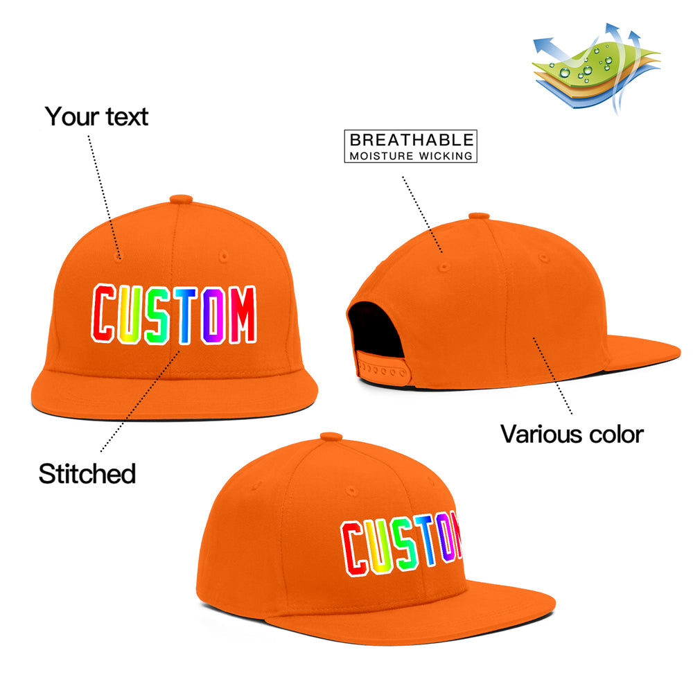 Custom Orange Gradient Outdoor Sport Baseball Cap