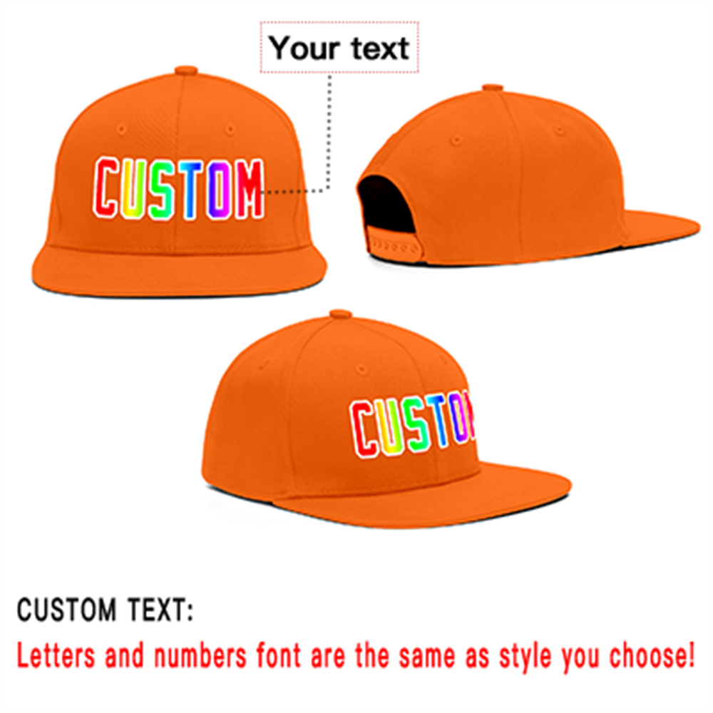 Custom Orange Gradient Outdoor Sport Baseball Cap