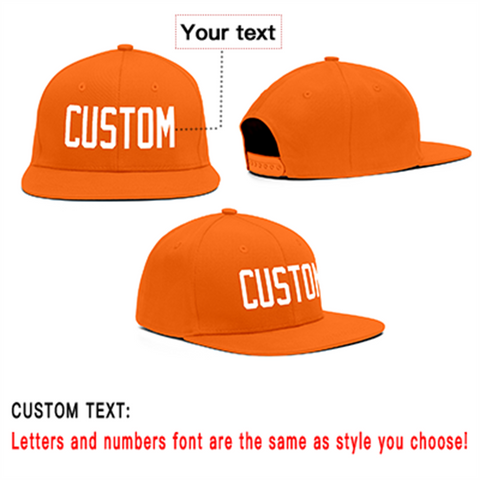Custom Orange-White Outdoor Sport Baseball Cap