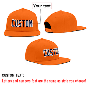 Custom Orange Navy-White Outdoor Sport Baseball Cap