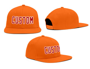 Casquette de baseball de sport de plein air orange rouge-blanc personnalisée