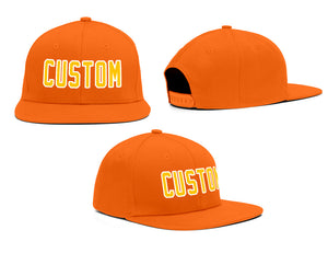 Custom Orange Yellow-White Outdoor Sport Baseball Cap