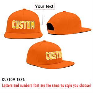 Custom Orange Yellow-White Outdoor Sport Baseball Cap