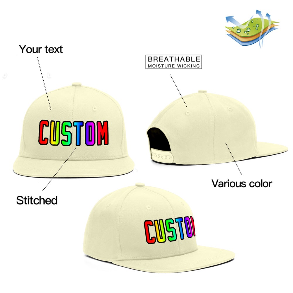 Custom Cream Gradient Outdoor Sport Baseball Cap