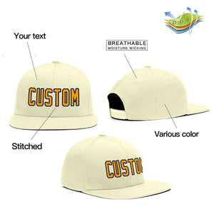 Casquette de baseball personnalisée crème orange-marine pour sports de plein air