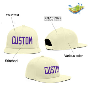 Casquette de baseball de sport de plein air violet crème personnalisée