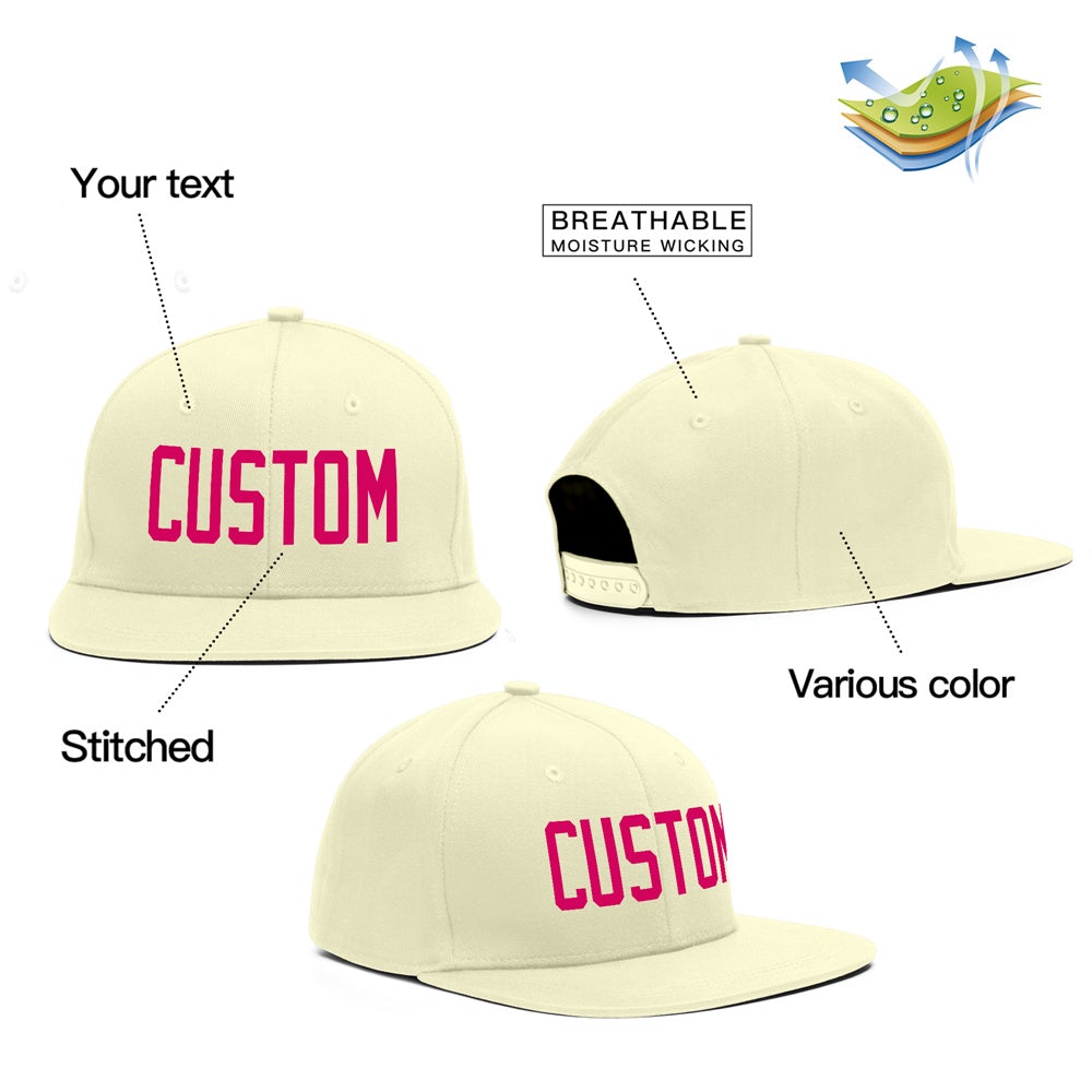 Custom Cream Pink Outdoor Sport Baseball Cap