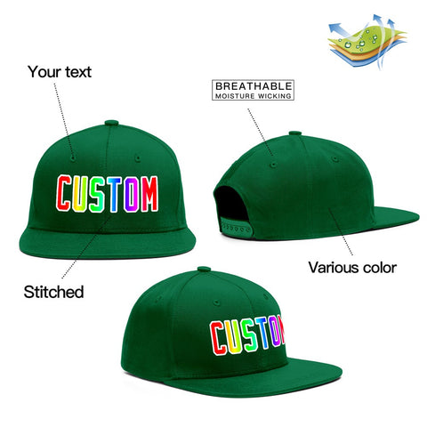 Custom Green Gradient Outdoor Sport Baseball Cap