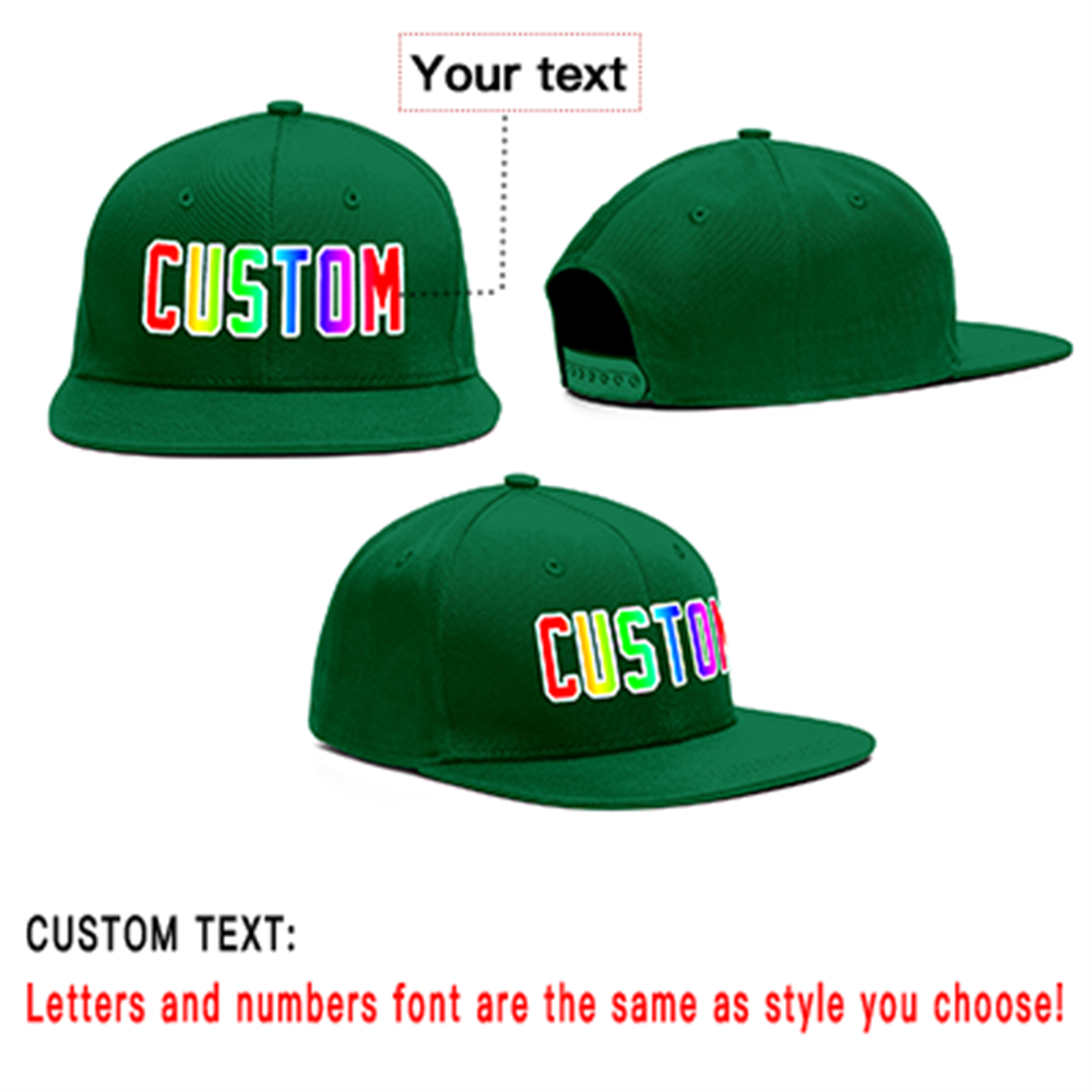 Custom Green Gradient Outdoor Sport Baseball Cap