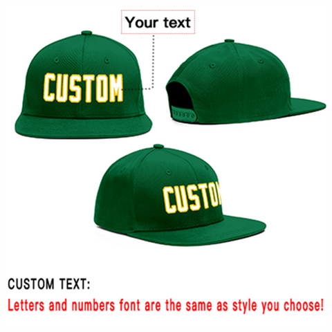 Custom Green Yellow-White Outdoor Sport Baseball Cap