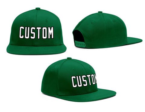 Custom Green White-Black Outdoor Sport Baseball Cap