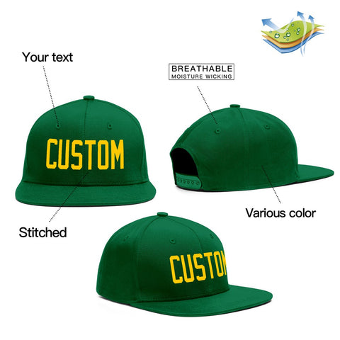 Custom Green Yellow Outdoor Sport Baseball Cap