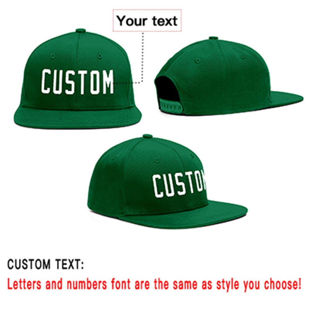 Custom Green White Outdoor Sport Baseball Cap