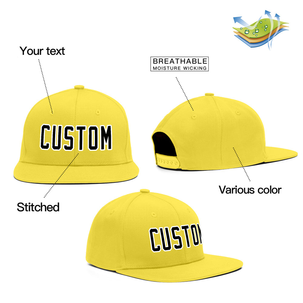 Casquette de baseball de sport de plein air jaune noir personnalisée