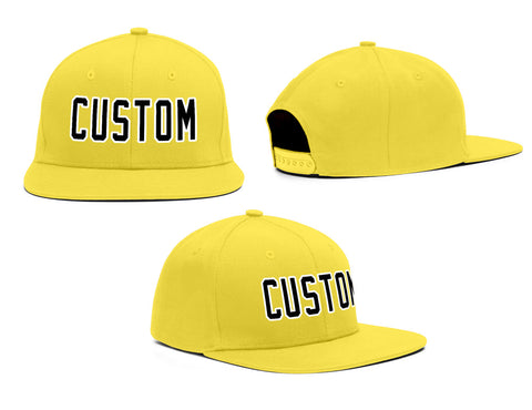 Custom Yellow Black  Outdoor Sport Baseball Cap