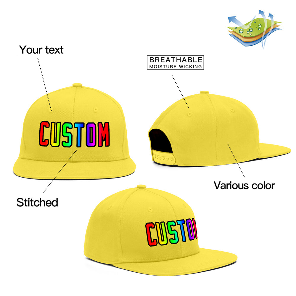 Custom Yellow Gradient Outdoor Sport Baseball Cap