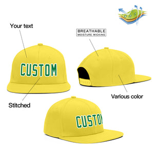 Custom Yellow Green-White Outdoor Sport Baseball Cap