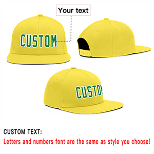 Custom Yellow Green-White Outdoor Sport Baseball Cap