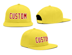 Casquette de baseball de sport de plein air jaune rouge-blanc personnalisée