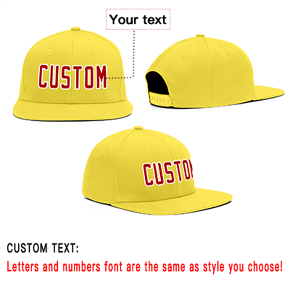 Custom Yellow Red-White Outdoor Sport Baseball Cap