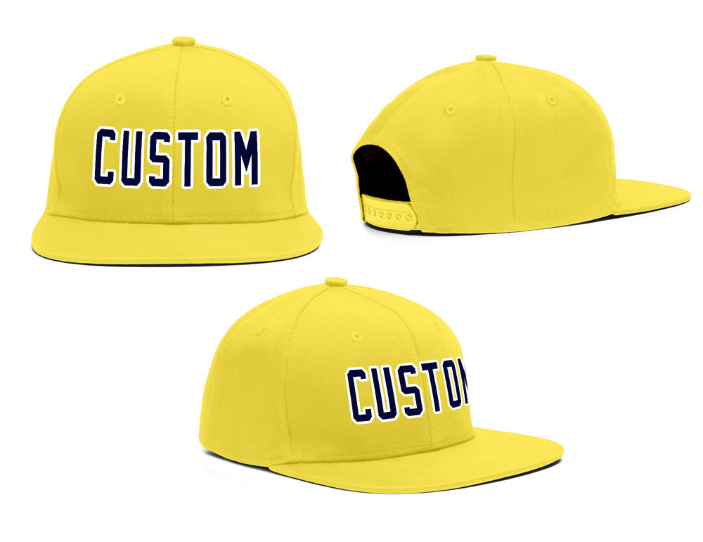 Custom Yellow Navy White Outdoor Sport Baseball Cap