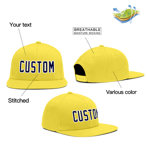 Custom Yellow Navy White Outdoor Sport Baseball Cap